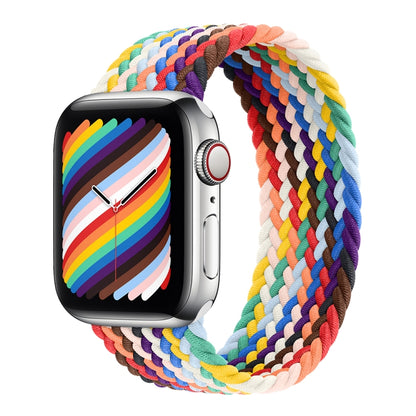 Nylon Single-turn Braided Watch Band For Apple Watch Series 8&7 41mm / SE 2&6&SE&5&4 40mm / 3&2&1 38mm, For Apple Watch Series 8&7 41mm,135mm, For Apple Watch Series 8&7 41mm, 135mm