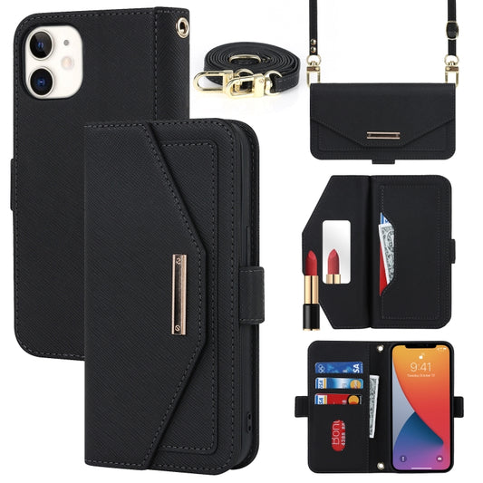Cross Texture Lanyard Leather Phone Case, For iPhone 12 mini, For iPhone 11 Pro Max, For iPhone 11 Pro, For iPhone 8 Plus / 7 Plus, For iPhone 13, For iPhone 11, For iPhone XR, For iPhone SE 2022 / SE 2020 / 8 / 7
