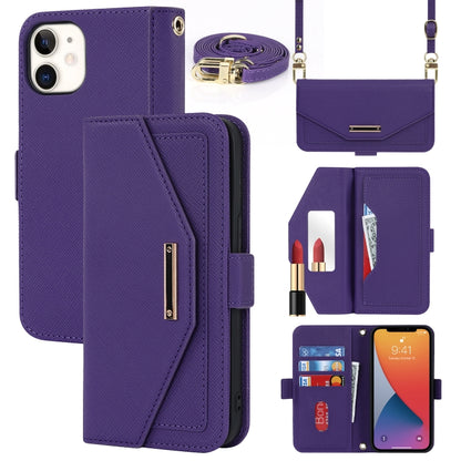 Cross Texture Lanyard Leather Phone Case, For iPhone 12 mini, For iPhone 11 Pro Max, For iPhone 11 Pro, For iPhone 8 Plus / 7 Plus, For iPhone 13, For iPhone 11, For iPhone XR, For iPhone SE 2022 / SE 2020 / 8 / 7
