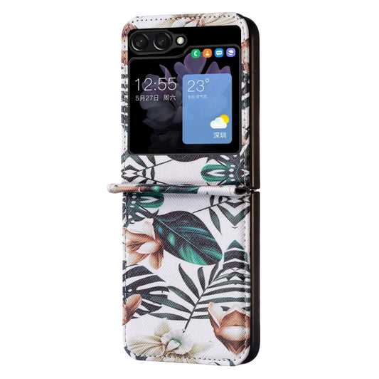 Colored Drawing Leather Phone Case, For Samsung Galaxy Z Flip5, For Samsung Galaxy Z Flip3 5G, For Samsung Galaxy Z Flip4