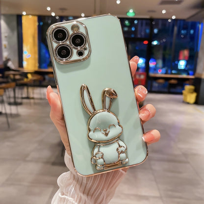 Plating Rabbit Holder Phone Case, For iPhone 14, For iPhone 14 Plus, For iPhone 14 Pro, For iPhone 14 Pro Max, For iPhone 13, For iPhone 13 Pro