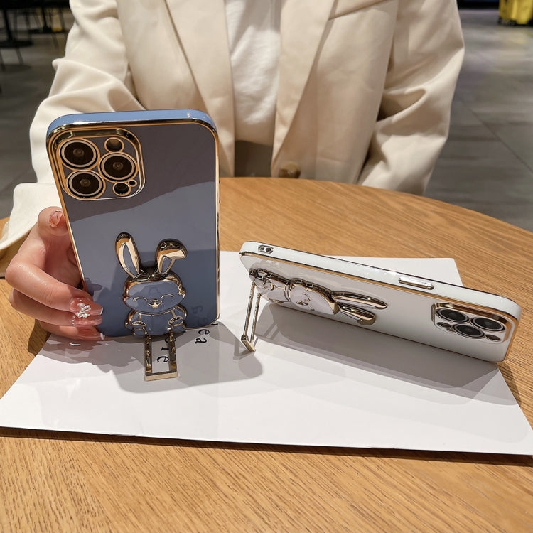 Plating Rabbit Holder Phone Case, For iPhone 14, For iPhone 14 Plus, For iPhone 14 Pro, For iPhone 14 Pro Max, For iPhone 13, For iPhone 13 Pro
