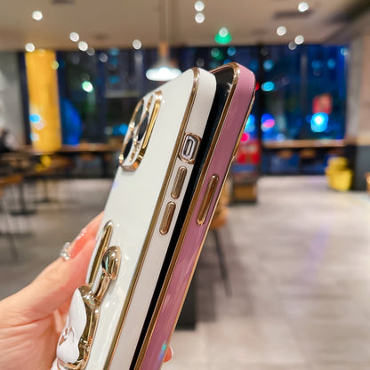 Plating Rabbit Holder Phone Case, For iPhone 14, For iPhone 14 Plus, For iPhone 14 Pro, For iPhone 14 Pro Max, For iPhone 13, For iPhone 13 Pro