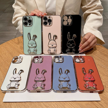Plating Rabbit Holder Phone Case, For iPhone 14, For iPhone 14 Plus, For iPhone 14 Pro, For iPhone 14 Pro Max, For iPhone 13, For iPhone 13 Pro