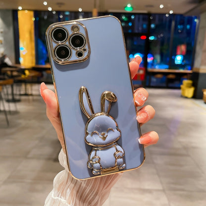 Plating Rabbit Holder Phone Case, For iPhone 14, For iPhone 14 Plus, For iPhone 14 Pro, For iPhone 14 Pro Max, For iPhone 13, For iPhone 13 Pro