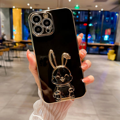 Plating Rabbit Holder Phone Case, For iPhone 14, For iPhone 14 Plus, For iPhone 14 Pro, For iPhone 14 Pro Max, For iPhone 13, For iPhone 13 Pro