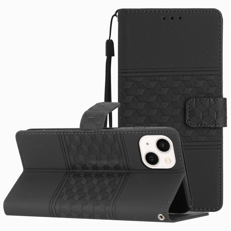 Diamond Embossed Skin Feel Leather Phone Case with Lanyard, For iPhone 11, For iPhone 11 Pro, For iPhone 11 Pro Max, For iPhone 12 mini, For iPhone 12 Pro, For iPhone 12 Pro Max, For iPhone 13, For iPhone 13 mini