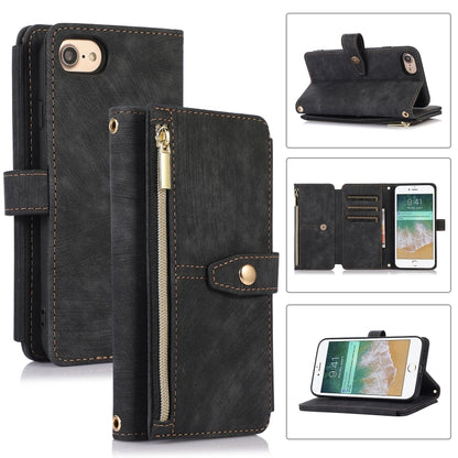 Dream 9-Card Wallet Zipper Bag Leather Phone Case, For iPhone XS Max, For iPhone SE 2022 / 2020 / 7 / 8, For iPhone 7 Plus / 8 Plus