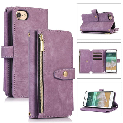 Dream 9-Card Wallet Zipper Bag Leather Phone Case, For iPhone XS Max, For iPhone SE 2022 / 2020 / 7 / 8, For iPhone 7 Plus / 8 Plus