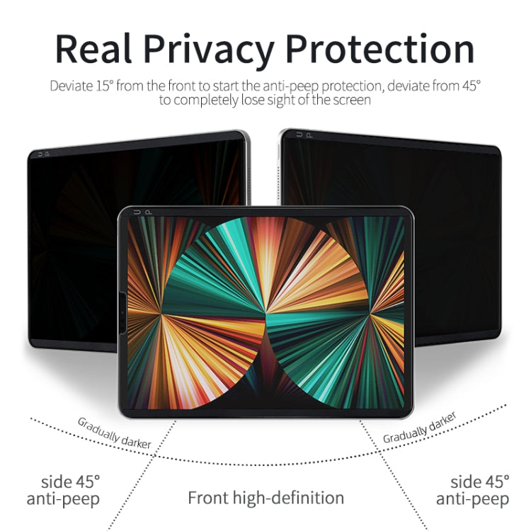 Removable Magnetic Privacy Screen Film, For iPad 10.2 / iPad Air 2019 10.5 / Pro 10.5, For iPad mini 6, For iPad Pro 11 2022 / 2021 / 2020 / 2018, For iPad Pro 12.9 2022 / 2021 / 2020 / 2018