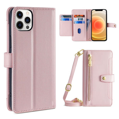 Sheep Texture Cross-body Zipper Wallet Leather Phone Case, For iPhone 12 mini, For iPhone 12 / 12 Pro, For iPhone 12 Pro Max