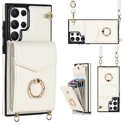 Ring Holder RFID Card Slot Phone Case with Long Lanyard, For iPhone 14, For iPhone 14 Plus, For iPhone 14 Pro, For iPhone 14 Pro Max, For Samsung Galaxy S22 5G, For Samsung Galaxy S22+ 5G, For Samsung Galaxy S22 Ultra 5G, For Samsung Galaxy S23 5G     ...