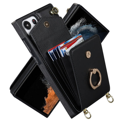 Ring Holder RFID Card Slot Phone Case with Long Lanyard, For Samsung Galaxy S23 Ultra 5G