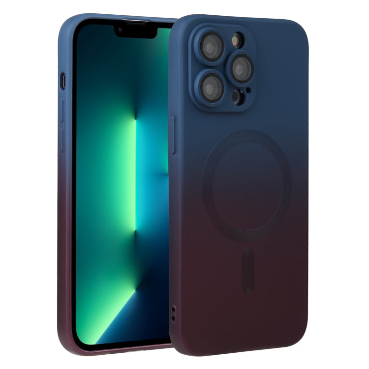Liquid TPU Silicone Gradient MagSafe Phone Case, For iPhone 14, For iPhone 14 Plus, For iPhone 14 Pro, For iPhone 14 Pro Max, For iPhone 13, For iPhone 13 Pro, For iPhone 13 Pro Max, For iPhone 12