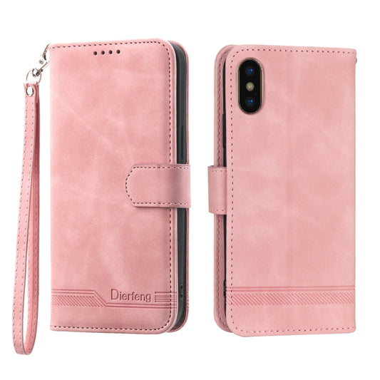 Dierfeng Dream Line TPU + PU Leather Phone Case, For iPhone XS Max, For iPhone XR, For iPhone X/XS, For iPhone 6 Plus/7 Plus/8 Plus, For iPhone 6/7/8/SE 2020/SE 2022