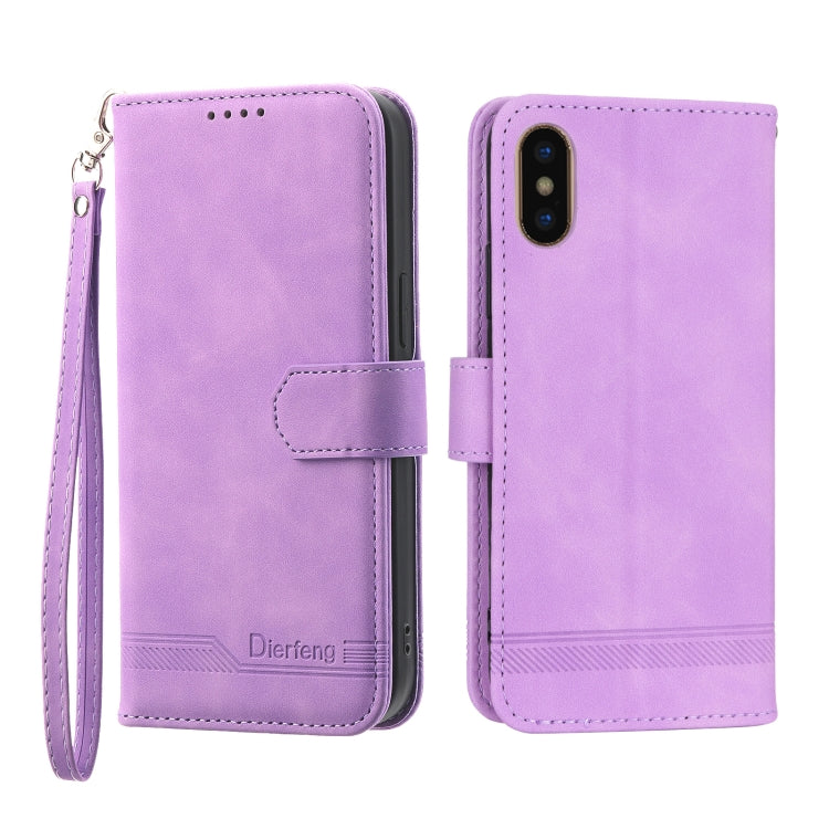 Dierfeng Dream Line TPU + PU Leather Phone Case, For iPhone XS Max, For iPhone XR, For iPhone X/XS, For iPhone 6 Plus/7 Plus/8 Plus, For iPhone 6/7/8/SE 2020/SE 2022