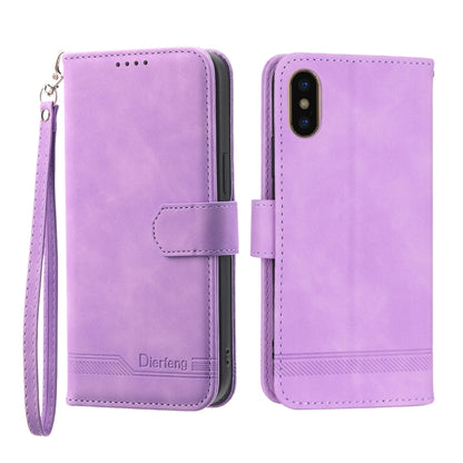 Dierfeng Dream Line TPU + PU Leather Phone Case, For iPhone XS Max, For iPhone XR, For iPhone X/XS, For iPhone 6 Plus/7 Plus/8 Plus, For iPhone 6/7/8/SE 2020/SE 2022