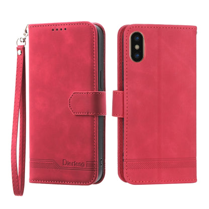 Dierfeng Dream Line TPU + PU Leather Phone Case, For iPhone XS Max, For iPhone XR, For iPhone X/XS, For iPhone 6 Plus/7 Plus/8 Plus, For iPhone 6/7/8/SE 2020/SE 2022