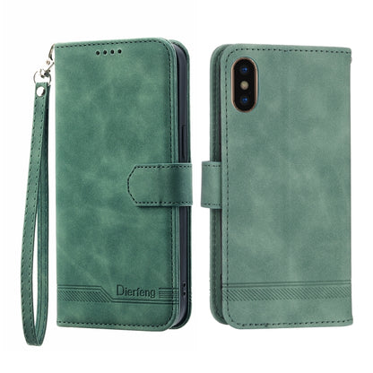 Dierfeng Dream Line TPU + PU Leather Phone Case, For iPhone XS Max, For iPhone XR, For iPhone X/XS, For iPhone 6 Plus/7 Plus/8 Plus, For iPhone 6/7/8/SE 2020/SE 2022