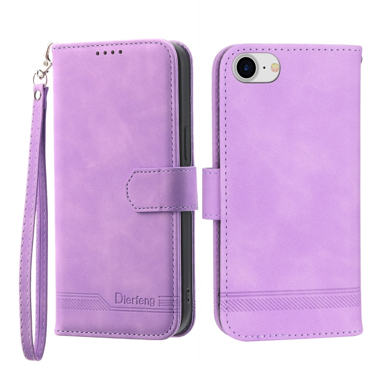 Dierfeng Dream Line TPU + PU Leather Phone Case, For iPhone XS Max, For iPhone XR, For iPhone X/XS, For iPhone 6 Plus/7 Plus/8 Plus, For iPhone 6/7/8/SE 2020/SE 2022