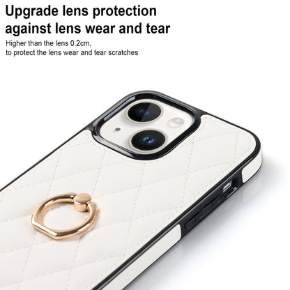 Rhombic PU Leather Phone Case with Ring Holder, For iPhone 14, For iPhone 14 Plus, For iPhone 14 Pro, For iPhone 14 Pro Max, For iPhone 13 mini, For iPhone 13