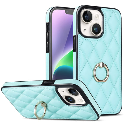 Rhombic PU Leather Phone Case with Ring Holder, For iPhone 14, For iPhone 14 Plus, For iPhone 14 Pro, For iPhone 14 Pro Max, For iPhone 13 mini, For iPhone 13