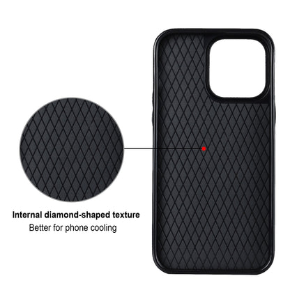 Rhombic PU Leather Phone Case with Ring Holder, For iPhone 13 Pro, For iPhone 13 Pro Max, For iPhone 12 mini, For iPhone 12 / 12 Pro, For iPhone 12 Pro Max, For iPhone 11