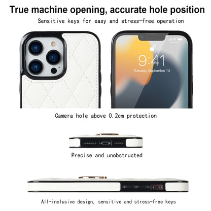 Rhombic PU Leather Phone Case with Ring Holder, For iPhone 13 Pro, For iPhone 13 Pro Max, For iPhone 12 mini, For iPhone 12 / 12 Pro, For iPhone 12 Pro Max, For iPhone 11