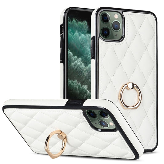 Rhombic PU Leather Phone Case with Ring Holder, For iPhone 11 Pro, For iPhone 11 Pro Max, For iPhone X / XS, For iPhone XR, For iPhone XS Max, For iPhone SE 2020 / SE 2022 / 7 / 8