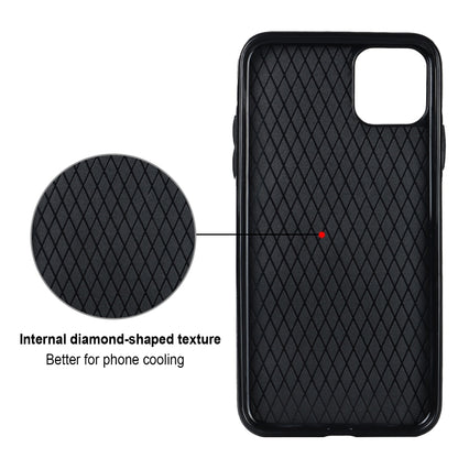 Rhombic PU Leather Phone Case with Ring Holder, For iPhone 11 Pro, For iPhone 11 Pro Max, For iPhone X / XS, For iPhone XR, For iPhone XS Max, For iPhone SE 2020 / SE 2022 / 7 / 8