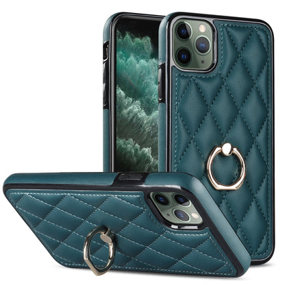 Rhombic PU Leather Phone Case with Ring Holder, For iPhone 11 Pro, For iPhone 11 Pro Max, For iPhone X / XS, For iPhone XR, For iPhone XS Max, For iPhone SE 2020 / SE 2022 / 7 / 8