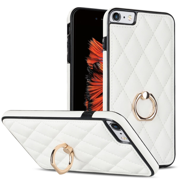 Rhombic PU Leather Phone Case with Ring Holder, For iPhone 11 Pro, For iPhone 11 Pro Max, For iPhone X / XS, For iPhone XR, For iPhone XS Max, For iPhone SE 2020 / SE 2022 / 7 / 8