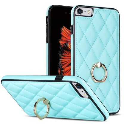 Rhombic PU Leather Phone Case with Ring Holder, For iPhone 11 Pro, For iPhone 11 Pro Max, For iPhone X / XS, For iPhone XR, For iPhone XS Max, For iPhone SE 2020 / SE 2022 / 7 / 8