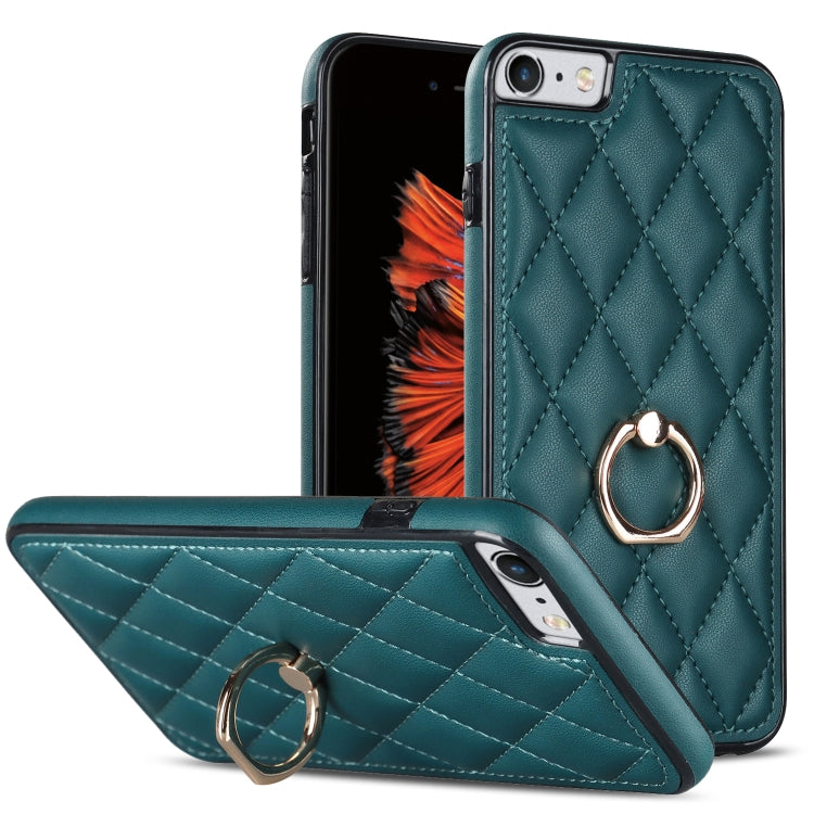 Rhombic PU Leather Phone Case with Ring Holder, For iPhone 11 Pro, For iPhone 11 Pro Max, For iPhone X / XS, For iPhone XR, For iPhone XS Max, For iPhone SE 2020 / SE 2022 / 7 / 8