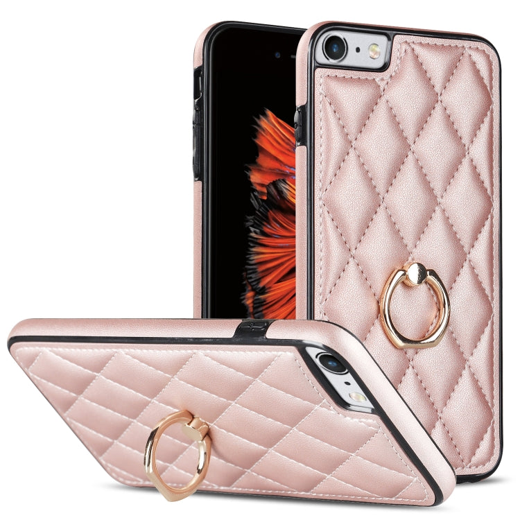 Rhombic PU Leather Phone Case with Ring Holder, For iPhone 11 Pro, For iPhone 11 Pro Max, For iPhone X / XS, For iPhone XR, For iPhone XS Max, For iPhone SE 2020 / SE 2022 / 7 / 8