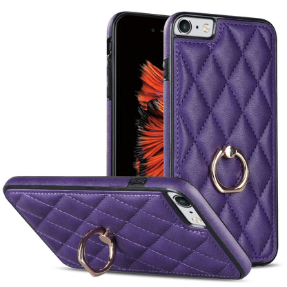 Rhombic PU Leather Phone Case with Ring Holder, For iPhone 11 Pro, For iPhone 11 Pro Max, For iPhone X / XS, For iPhone XR, For iPhone XS Max, For iPhone SE 2020 / SE 2022 / 7 / 8