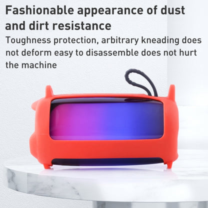 Colorful Light Effect Bluetooth Speaker Silicone Case with Shoulder Strap, For JBL Pulse 5 Black, For JBL Pulse 5 Red, For JBL Pulse 5 Blue