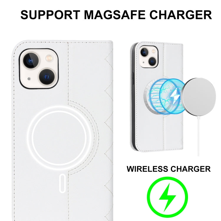 Rhombic MagSafe RFID Anti-Theft Wallet Leather Phone Case, For iPhone 14, For iPhone 14 Plus, For iPhone 14 Pro, For iPhone 14 Pro Max, For iPhone 13 mini, For iPhone 13