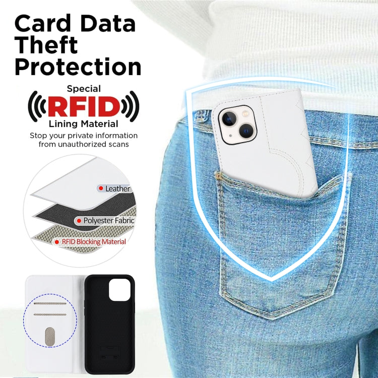 Rhombic MagSafe RFID Anti-Theft Wallet Leather Phone Case, For iPhone 14, For iPhone 14 Plus, For iPhone 14 Pro, For iPhone 14 Pro Max, For iPhone 13 mini, For iPhone 13
