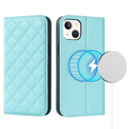 Rhombic MagSafe RFID Anti-Theft Wallet Leather Phone Case, For iPhone 14, For iPhone 14 Plus, For iPhone 14 Pro, For iPhone 14 Pro Max, For iPhone 13 mini, For iPhone 13
