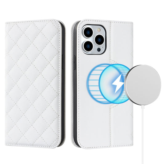 Rhombic MagSafe RFID Anti-Theft Wallet Leather Phone Case, For iPhone 13 Pro, For iPhone 13 Pro Max, For iPhone 12 mini, For iPhone 12 / 12 Pro, For iPhone 12 Pro Max