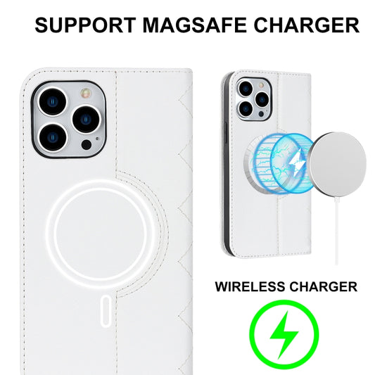 Rhombic MagSafe RFID Anti-Theft Wallet Leather Phone Case, For iPhone 13 Pro, For iPhone 13 Pro Max, For iPhone 12 mini, For iPhone 12 / 12 Pro, For iPhone 12 Pro Max
