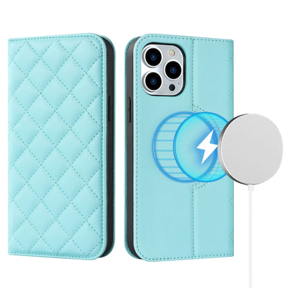 Rhombic MagSafe RFID Anti-Theft Wallet Leather Phone Case, For iPhone 13 Pro, For iPhone 13 Pro Max, For iPhone 12 mini, For iPhone 12 / 12 Pro, For iPhone 12 Pro Max