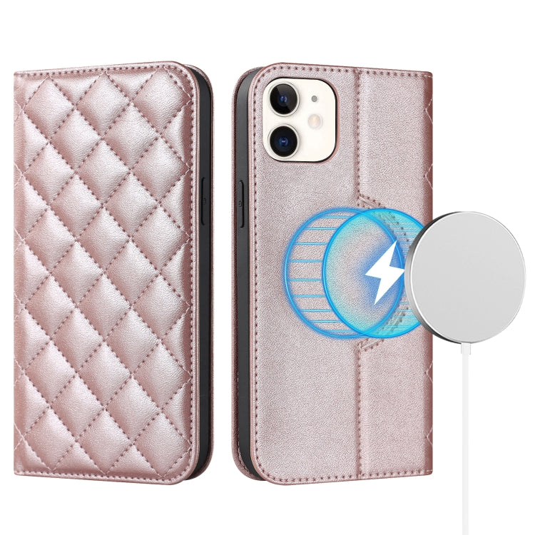 Rhombic MagSafe RFID Anti-Theft Wallet Leather Phone Case, For iPhone 13 Pro, For iPhone 13 Pro Max, For iPhone 12 mini, For iPhone 12 / 12 Pro, For iPhone 12 Pro Max