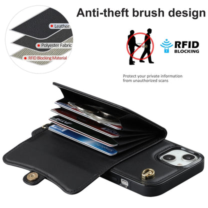 RFID Card Slot Phone Case with Long Lanyard, For iPhone 14 / 13, For iPhone 14 Plus, For iPhone 14 Pro, For iPhone 14 Pro Max, For iPhone 13 Pro Max, For iPhone 12, For iPhone 12 Pro, For iPhone 12 Pro Max