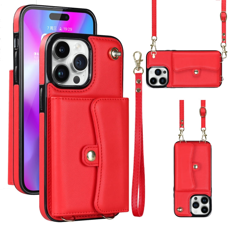RFID Card Slot Phone Case with Long Lanyard, For iPhone 14 / 13, For iPhone 14 Plus, For iPhone 14 Pro, For iPhone 14 Pro Max, For iPhone 13 Pro Max, For iPhone 12, For iPhone 12 Pro, For iPhone 12 Pro Max