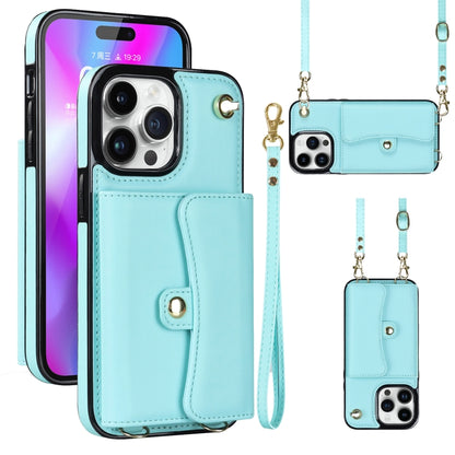 RFID Card Slot Phone Case with Long Lanyard, For iPhone 14 / 13, For iPhone 14 Plus, For iPhone 14 Pro, For iPhone 14 Pro Max, For iPhone 13 Pro Max, For iPhone 12, For iPhone 12 Pro, For iPhone 12 Pro Max