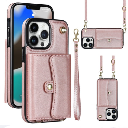 RFID Card Slot Phone Case with Long Lanyard, For iPhone 14 / 13, For iPhone 14 Plus, For iPhone 14 Pro, For iPhone 14 Pro Max, For iPhone 13 Pro Max, For iPhone 12, For iPhone 12 Pro, For iPhone 12 Pro Max