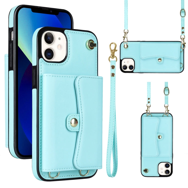 RFID Card Slot Phone Case with Long Lanyard, For iPhone 14 / 13, For iPhone 14 Plus, For iPhone 14 Pro, For iPhone 14 Pro Max, For iPhone 13 Pro Max, For iPhone 12, For iPhone 12 Pro, For iPhone 12 Pro Max