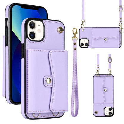 RFID Card Slot Phone Case with Long Lanyard, For iPhone 14 / 13, For iPhone 14 Plus, For iPhone 14 Pro, For iPhone 14 Pro Max, For iPhone 13 Pro Max, For iPhone 12, For iPhone 12 Pro, For iPhone 12 Pro Max